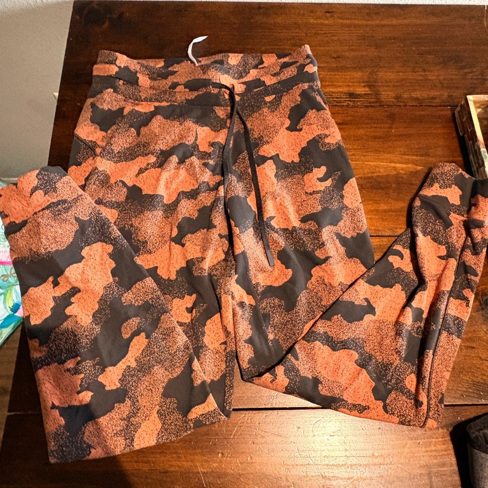 lululemon athletica Orange and Black Track Pants
